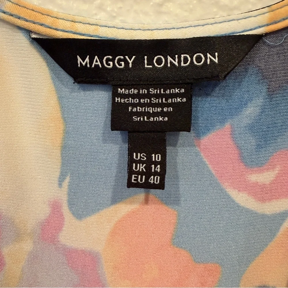 Maggy London Floral Wrap Midi Dress